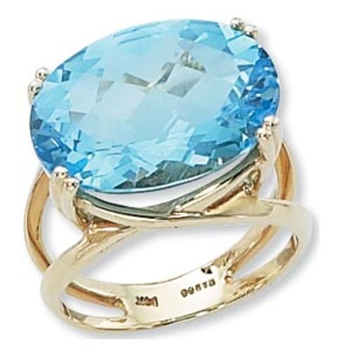 Ring-18x13 Oval Chkrbd Sky Blue Topaz Ring-70798by