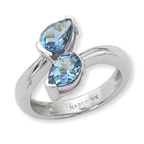 2-7x5mm Ps Swirl Blue Topaz Ring - 70812bt-ss - Sterling Silver