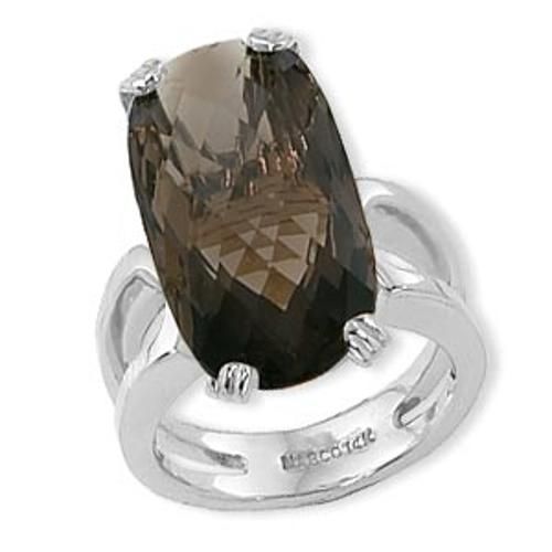 22x12mm Cushion Briol Smokey Quartz Ring - 70765sq-ss