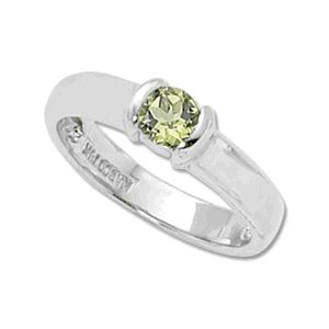 4.5mm Round Peridot Ring - 70176pe-ss - Sterling Silver