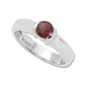 4.5mm Round Rhodolite Ring - 70176rh-ss - Sterling Silver