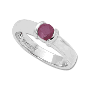 4.5mm Round Ruby Ring - 70176ru-ss - Sterling Silver
