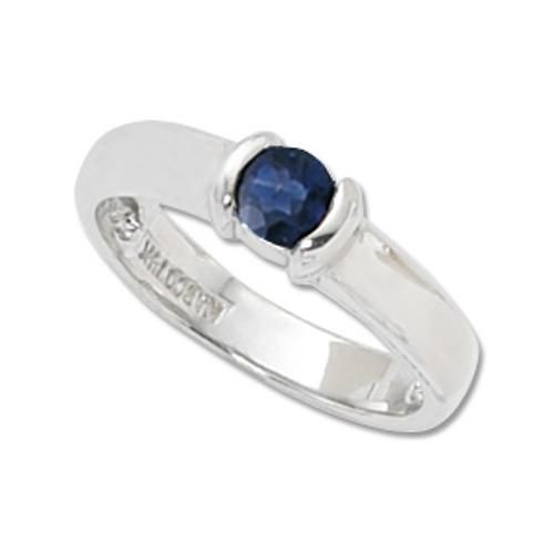 4.5mm Round Sapphire Ring - 70176sa-ss - Sterling Silver