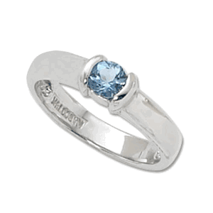 4.5mm Round Swirl Blue Topaz Ring - 70176bt-ss - Sterling Silver