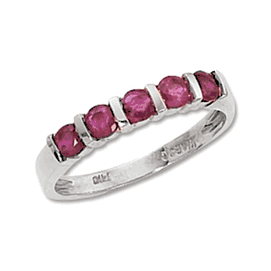 5-3mm Round Ruby Ring - 70253ru-ss - Sterling Silver