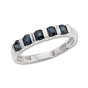 5-3mm Round Sapphire Ring - 70253sa-ss - Sterling Silver
