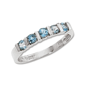 5-3mm Swirl Blue Topaz Round Ring - 70253bt-ss - Sterling Silver