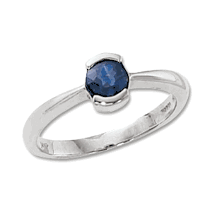 5mm Faceted Round Iolite Ring - 70337io-ss - Sterling Silver