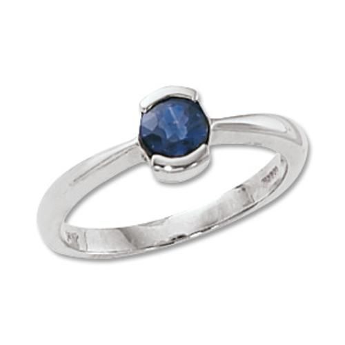 5mm Faceted Round Iolite Ring - 70337io-ss - Sterling Silver