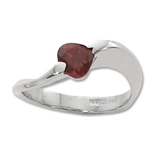 6mm Hs Garnet Ring - 70389ga-ss - Sterling Silver