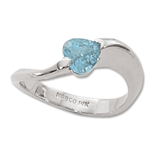 6mm Hs Swirl Blue Topaz Ring - 70389bt-ss - Sterling Silver