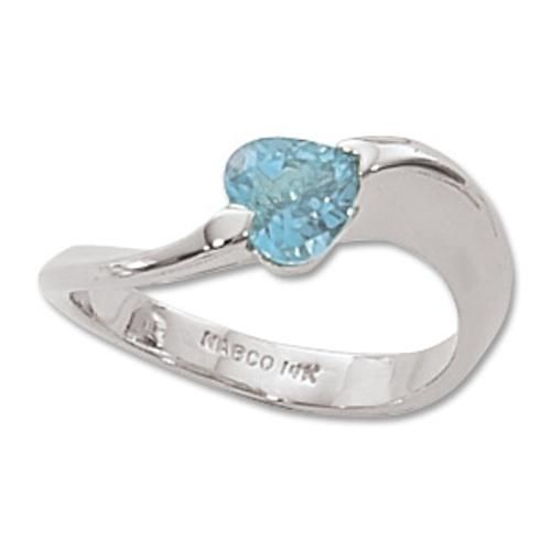 6mm Hs Swirl Blue Topaz Ring - 70389bt-ss - Sterling Silver