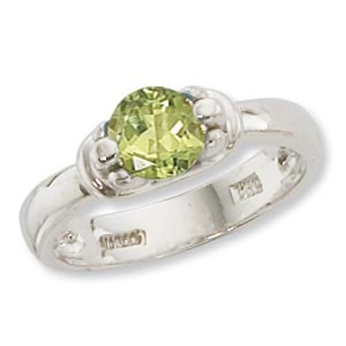 6mm Round Peridot Ring - 70916pe-ss - Sterling Silver