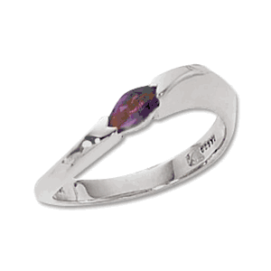 6x3 Marquis Amethyst Ring - 70388am-ss - Sterling Silver