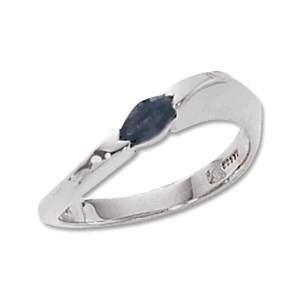 6x3 Marquis Blue Sapphire Ring - 70388sa-ss - Sterling Silver