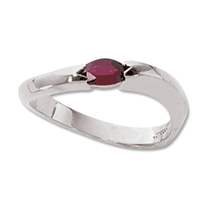 6x3 Marquis Ruby Ring - 70388ru-ss - Sterling Silver