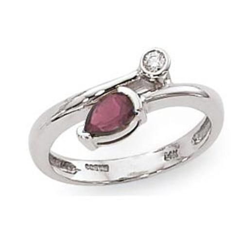 6x4 Ps & 1-.05 Diamond Rhodolite Ring - 70826rh-ss - Sterling Silver