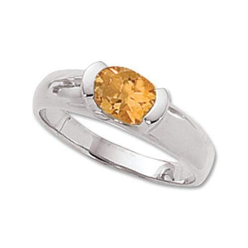 7x5 Oval Citrine Ring - 70246ci-ss - Sterling Silver