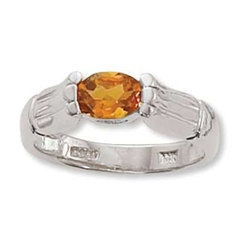 7x5 Oval-citrine Ring - 70913ci-ss - Sterling Silver