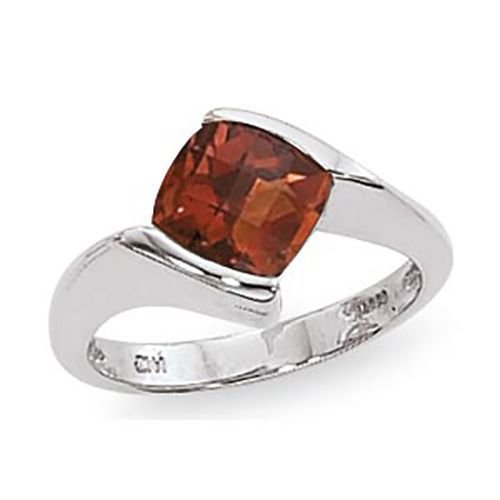 8mm Cushion Checkerboard Madiera Citrine Ring - 70658cm-ss