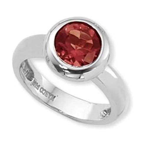 8mm Round Garnet Ring - 70732ga-ss - Sterling Silver