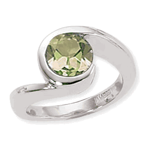 8mm Round Peridot Ring - 70420pe-ss - Sterling Silver