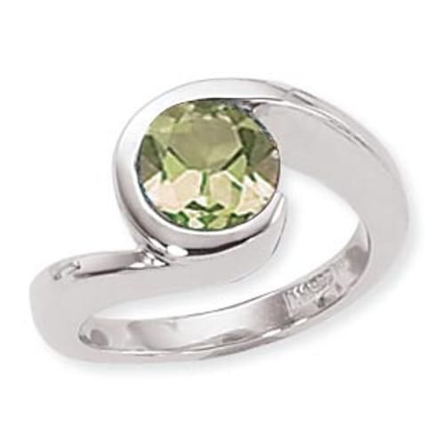 8mm Round Peridot Ring - 70420pe-ss - Sterling Silver