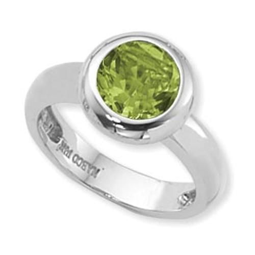 8mm Round Peridot Ring - 70732pe-ss - Sterling Silver