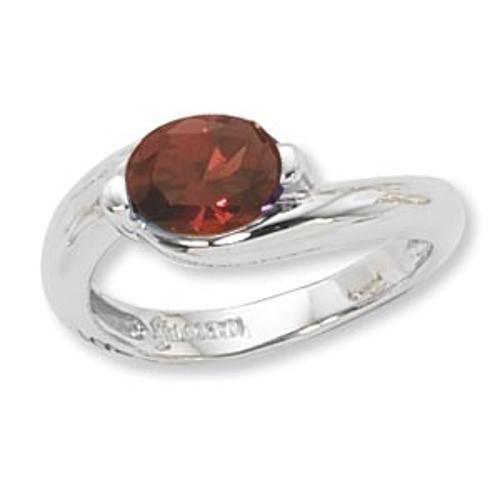 8x6 Oval Garnet Ring - 70833ga-ss - Sterling Silver