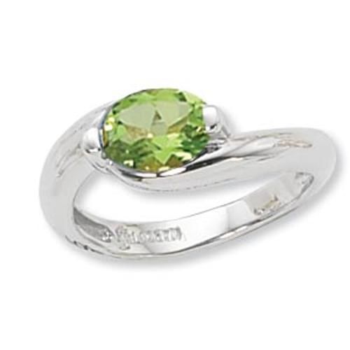 8x6 Oval Peridot Ring - 70833pe-ss - Sterling Silver