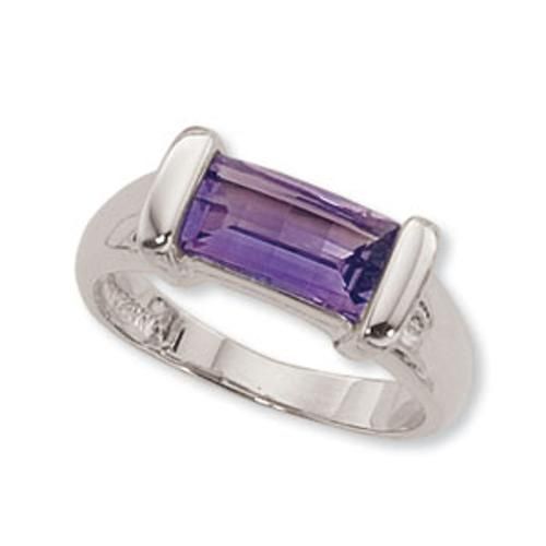 9.7x5.2 Baguette Checkerboard Amethyst Ring - 70098am-ss