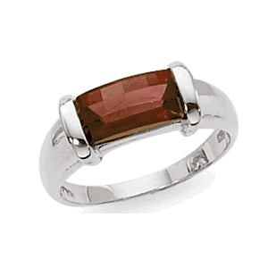 9.7x5.2 Baguette Checkerboard Garnet Ring - 70098ga-ss