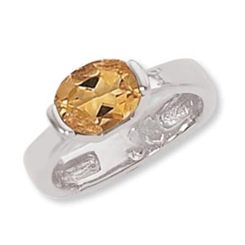 9x7 Oval Citrne Ring - 70920ci-ss - Sterling Silver