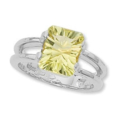 Con.emrd Cut-oro Verd Ring - 70922ov-ss - Sterling Silver