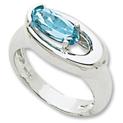 Side Oval Ring - 70928bt-ss - Sterling Silver
