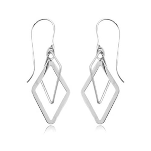 Fashion Diamond Interlock Jackets Earrings - 355200wg - 14k White Gold