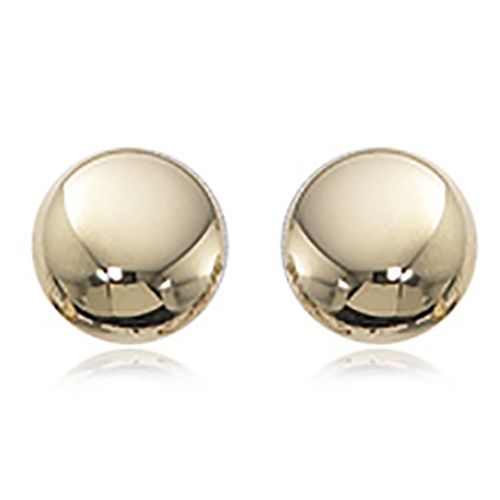 Fashion Flat Ball Stud Earrings - 1341 - 14k Yellow Gold