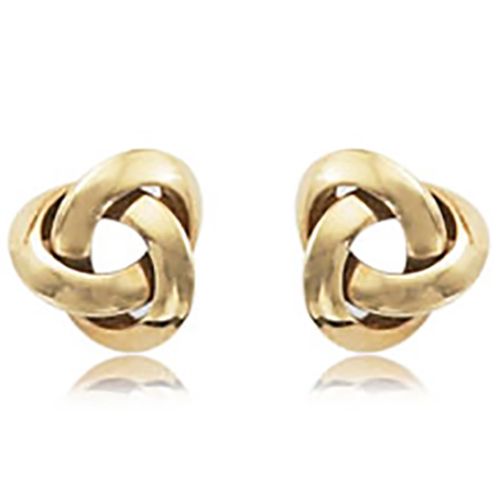Fashion Knife Edge Love Knot Stud Earrings - 12177 - 14k Yellow Gold
