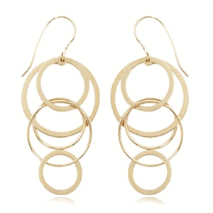 Fashion Cascading Circle Drop Earrings - 11841 - 14k Yellow Gold