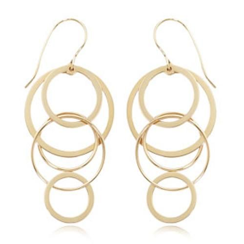 Fashion Cascading Circle Drop Earrings - 11841 - 14k Yellow Gold