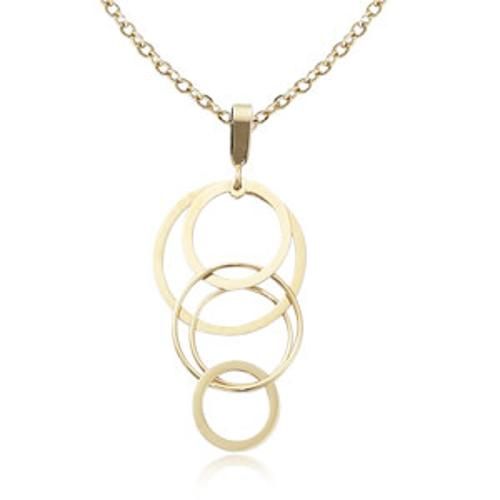 Cascading Circle Fashion Pendant - 902223 - 14k Yellow Gold