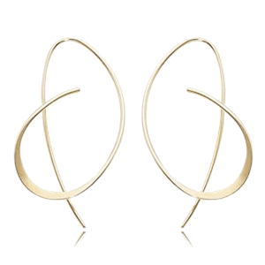 Fashion Simple Open Swirl Earrings - 12600 - 14k Yellow Gold