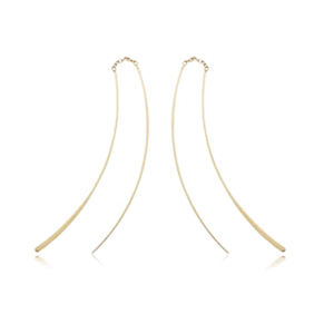 Fashion Thick & Thin Wire Threaders Earrings - 13024 - 14k Yellow Gold