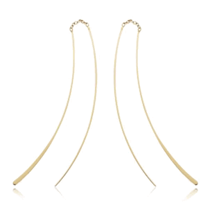 Fashion Thick & Thin Wire Threaders Earrings - 13025 - 14k Yellow Gold