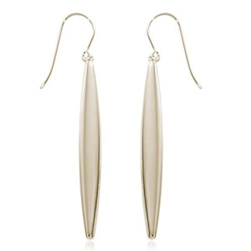 Fashion Flat Oval Drop Earrings - 4101 - 14k Yellow Gold