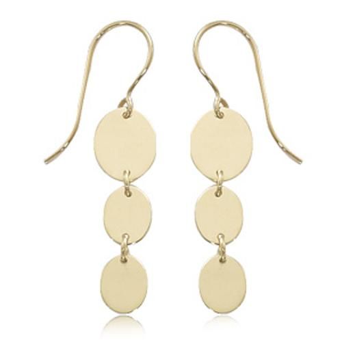 Fashion Descending Oval Trio Drop Earrings - 14033 - 14k Yellow Gold
