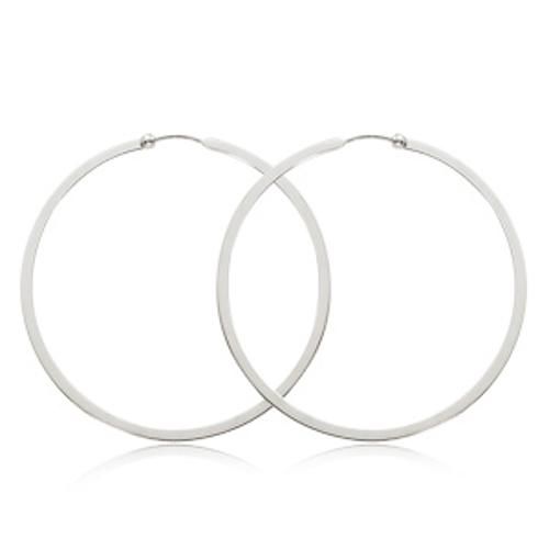 Fashion Flat Endless Hoop Earrings - 11856lrg-ss - Sterling Silver