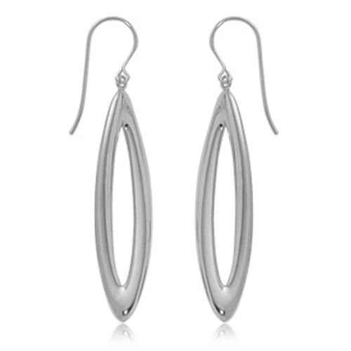 Fashion Large Narrow Pear Drop Earrings - 4176-ss - Sterling Silver