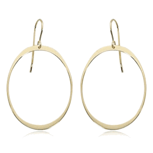 Fashion Large Open Oval Drop Earrings - 13555 - 14k Yellow Gold