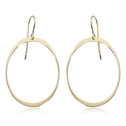 Fashion Large Open Oval Drop Earrings - 13555 - 14k Yellow Gold